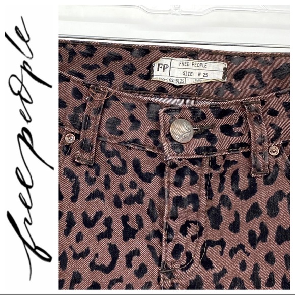 💕SALE💕 Free People Cheetah Print Skinny Jeans - Picture 6 of 9
